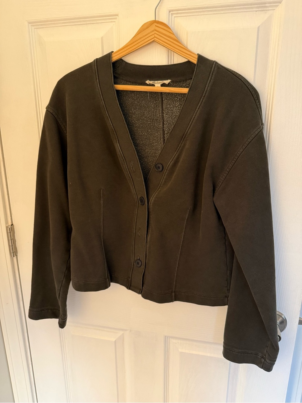 Madewell black Button-Front Sweatshirt Cardigan